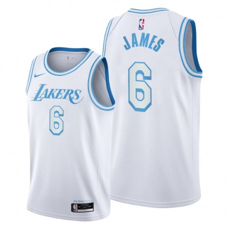 Män Los Angeles Lakers Tröja LeBron James 6 Nike 2021-22 City Edition Swingman 